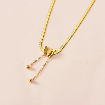 Vintage Butterfly Necklace Women Golden Stainless Steel Blade Snake Chains Aesthetic Charms Choker Women jewelry Gift To Mujer