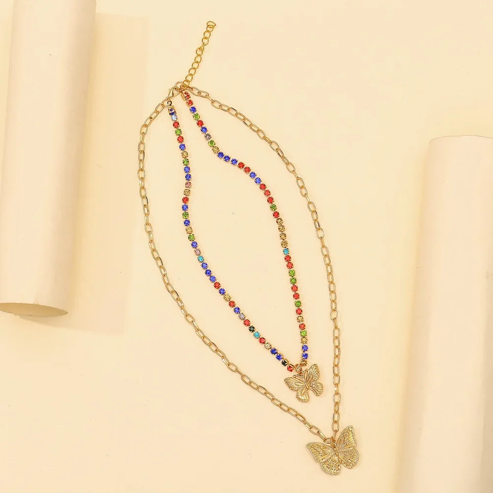 Vintage Butterfly Necklace Women Golden Stainless Steel Blade Snake Chains Aesthetic Charms Choker Women jewelry Gift To Mujer