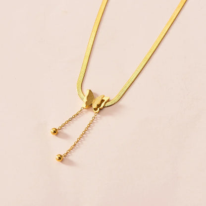 Vintage Butterfly Necklace Women Golden Stainless Steel Blade Snake Chains Aesthetic Charms Choker Women jewelry Gift To Mujer