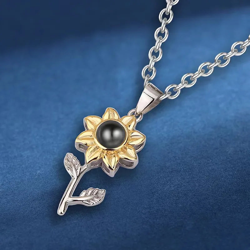 Vintage Elegant Sunflower Pendant Necklace for Women Fashion Aesthetic Flowers Clavicle Chain Choker Wedding Party Jewelry
